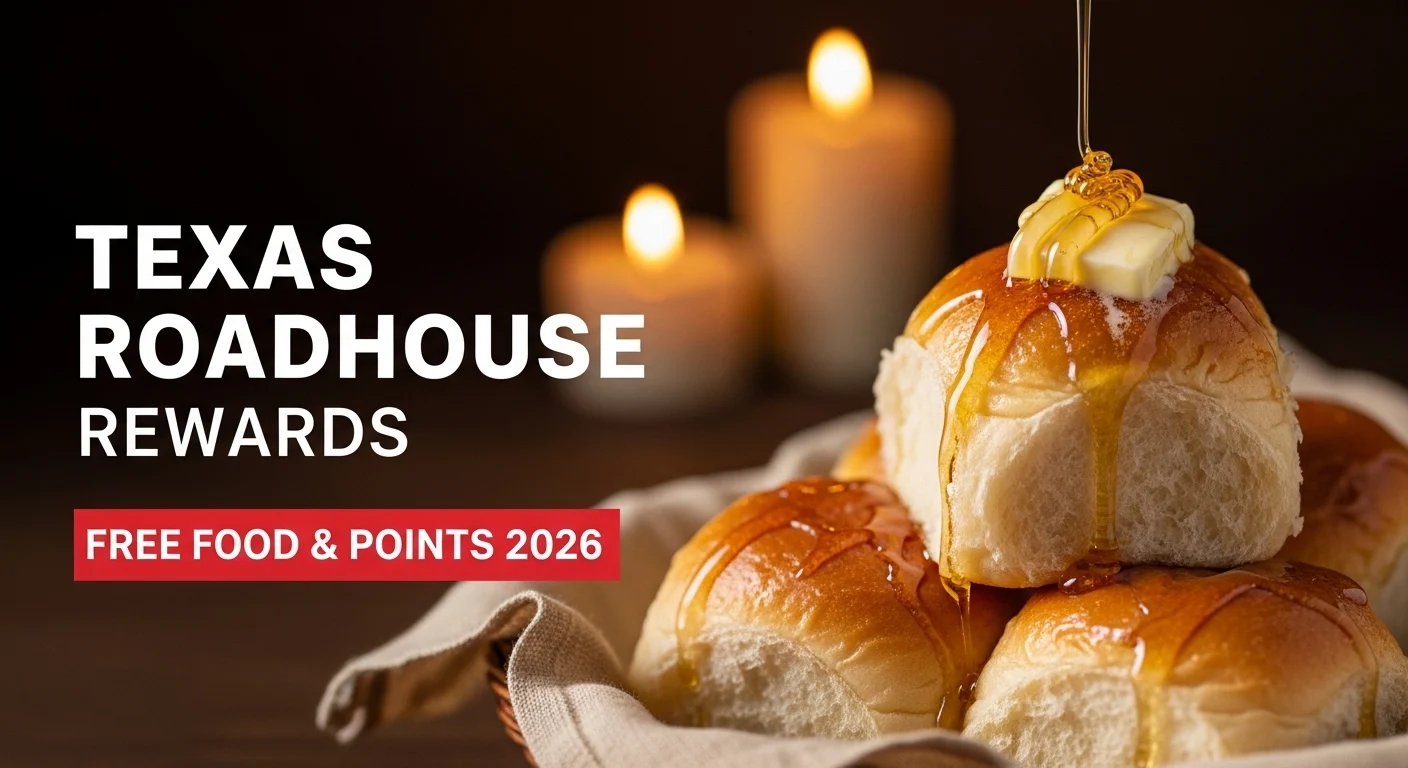 Texas Roadhouse Rewards VIP Club - mobile app showing free appetizer coupon, birthday reward, exclusive deals and loyalty perks for members 2026