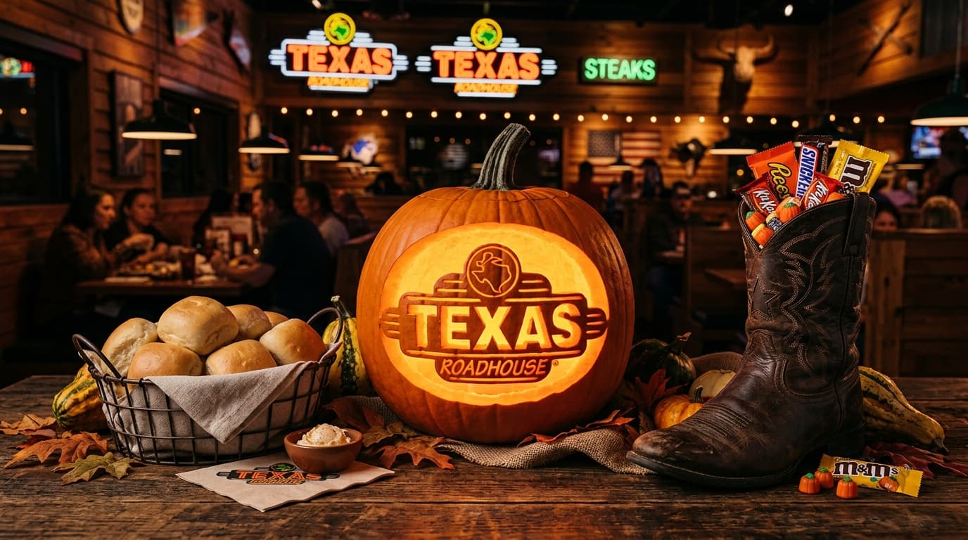 Texas Roadhouse Halloween 2026: carved pumpkin, candy-filled boot & fresh rolls