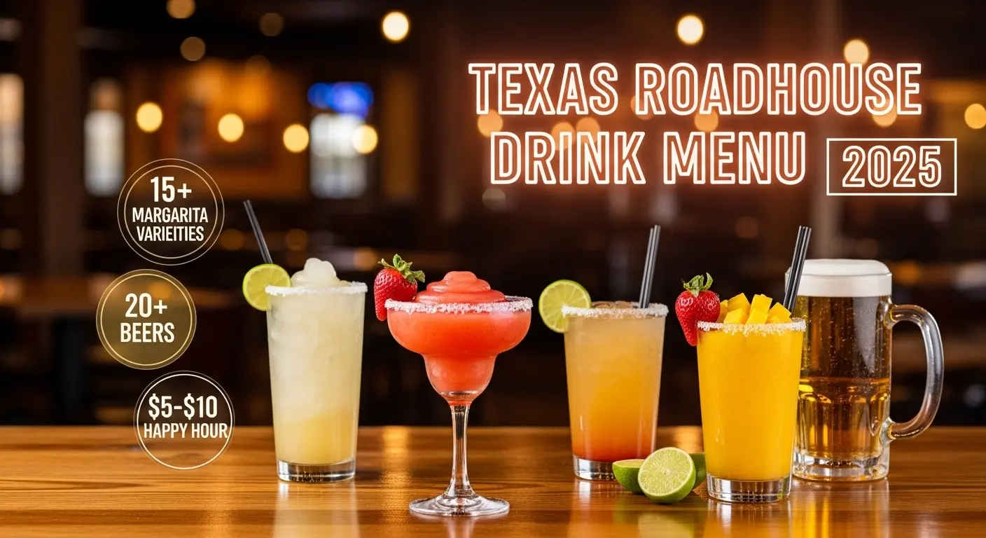 Texas Roadhouse Drink Menu 2025 - Margaritas and Cocktails with Prices