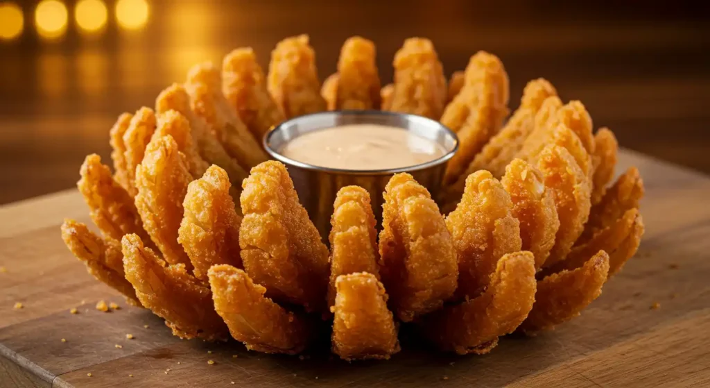 Texas Roadhouse Cactus Blossom - signature colossal fried onion with Cajun horseradish sauce