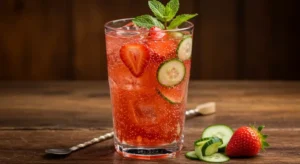 Strawberry Cucumber Fizz - Texas Roadhouse Menu Item - $4.99