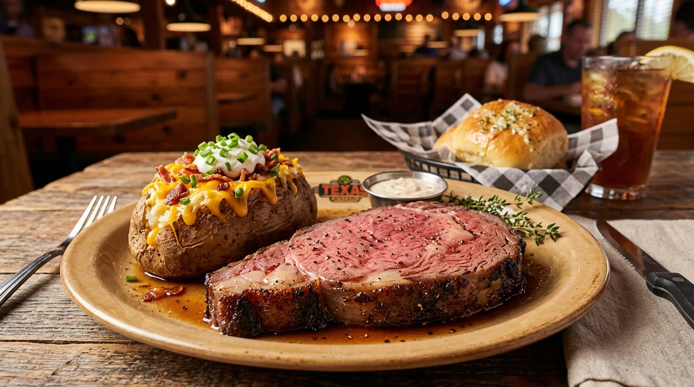 Texas Roadhouse Prime Rib with Baked Potato